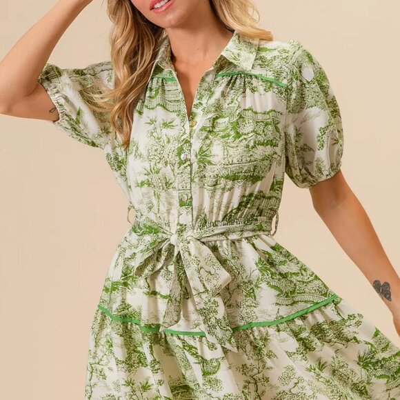 BiBi Woven Printed Tiered Dress - Picture 6 of 16